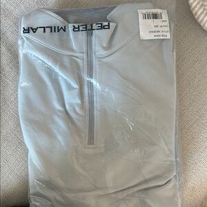 Peter Millar Light Gray Quarter-Zip Pullover